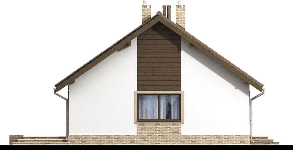 Elewacja lewa domu jednorodzinnego Mokka - strop drewniany