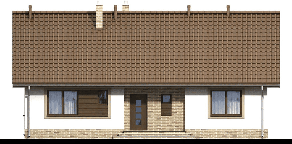 Elewacja frontowa domu jednorodzinnego Mokka - strop drewniany