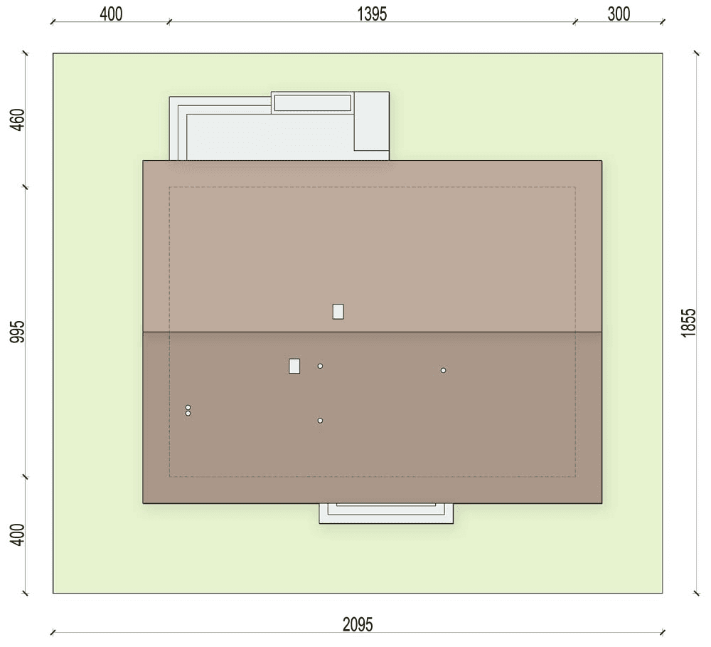 Rzut usytuowania domu jednorodzinnego Mokka - stop drewniany na działce