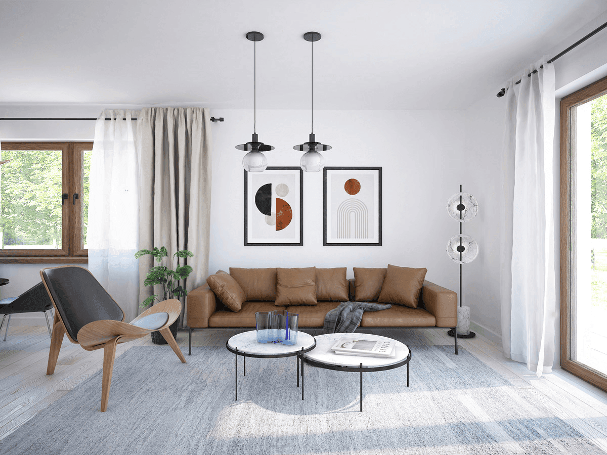 Wizualizacja domu jednorodzinnego Mokka - strop drewniany