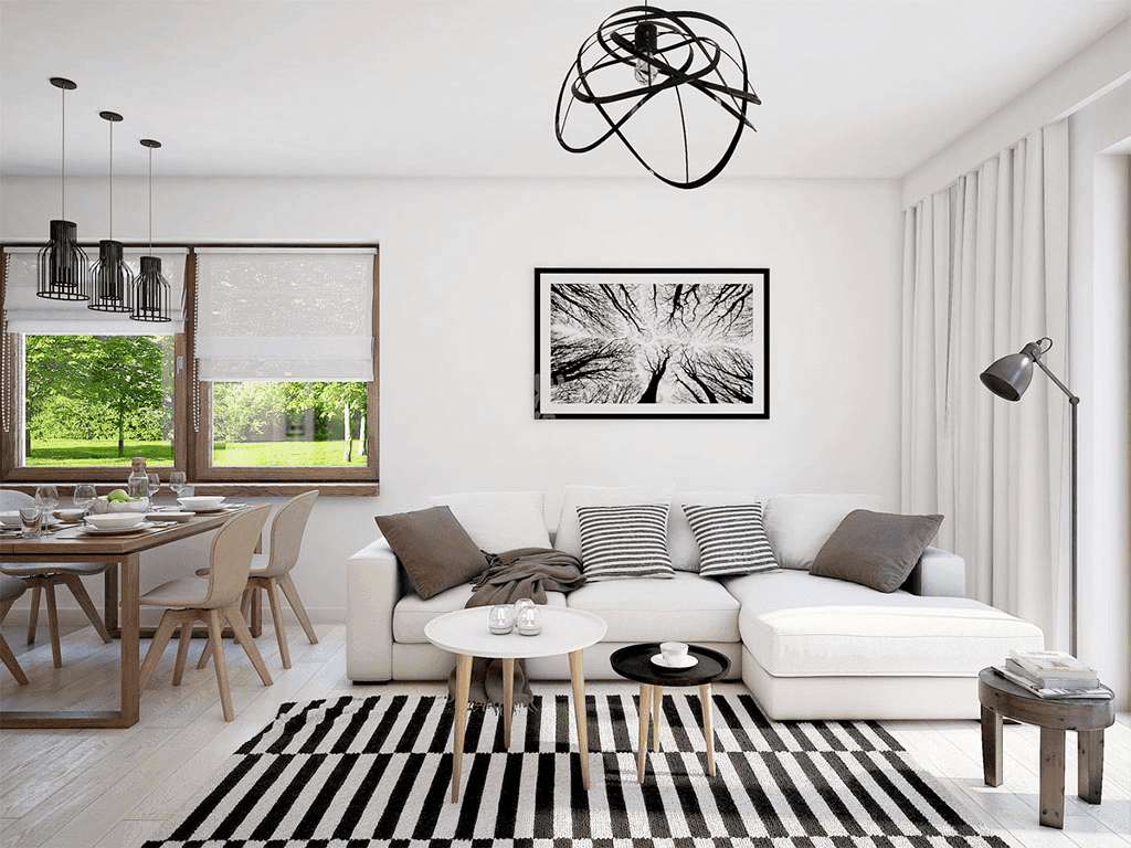 Wizualizacja domu jednorodzinnego Mokka - strop drewniany