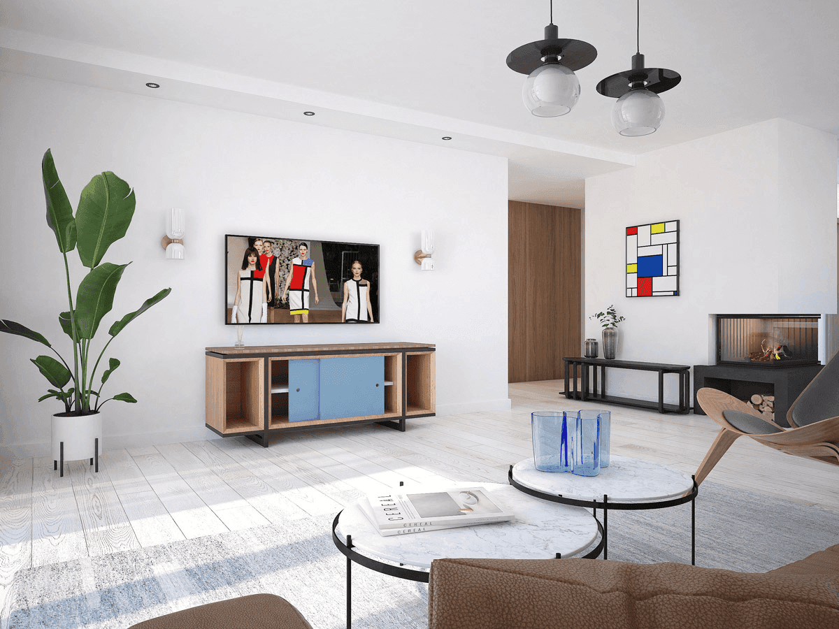 Wizualizacja domu jednorodzinnego Mokka - strop drewniany