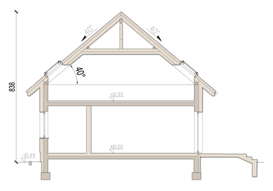 przekrój domu jednorodzinnego Monte 3