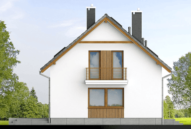 Elewacja lewa domu jednorodzinnego Monte 4