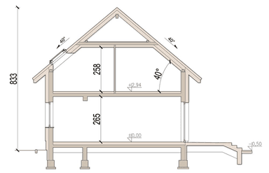 Przekrój domu jednorodzinnego Monte 4