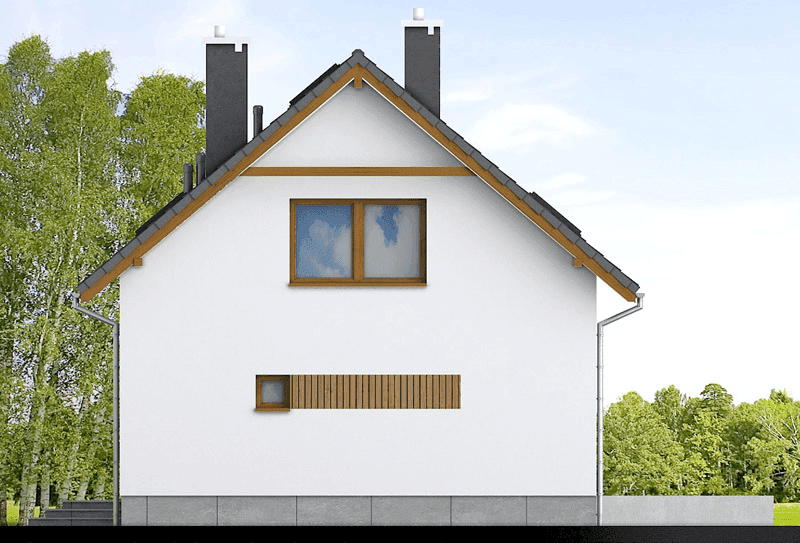 Elewacja prawa domu jednorodzinnego Monte 4