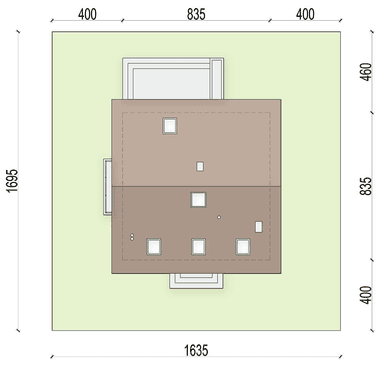 Rzut usytuowania domu jednorodzinnego Monte 4 na działce