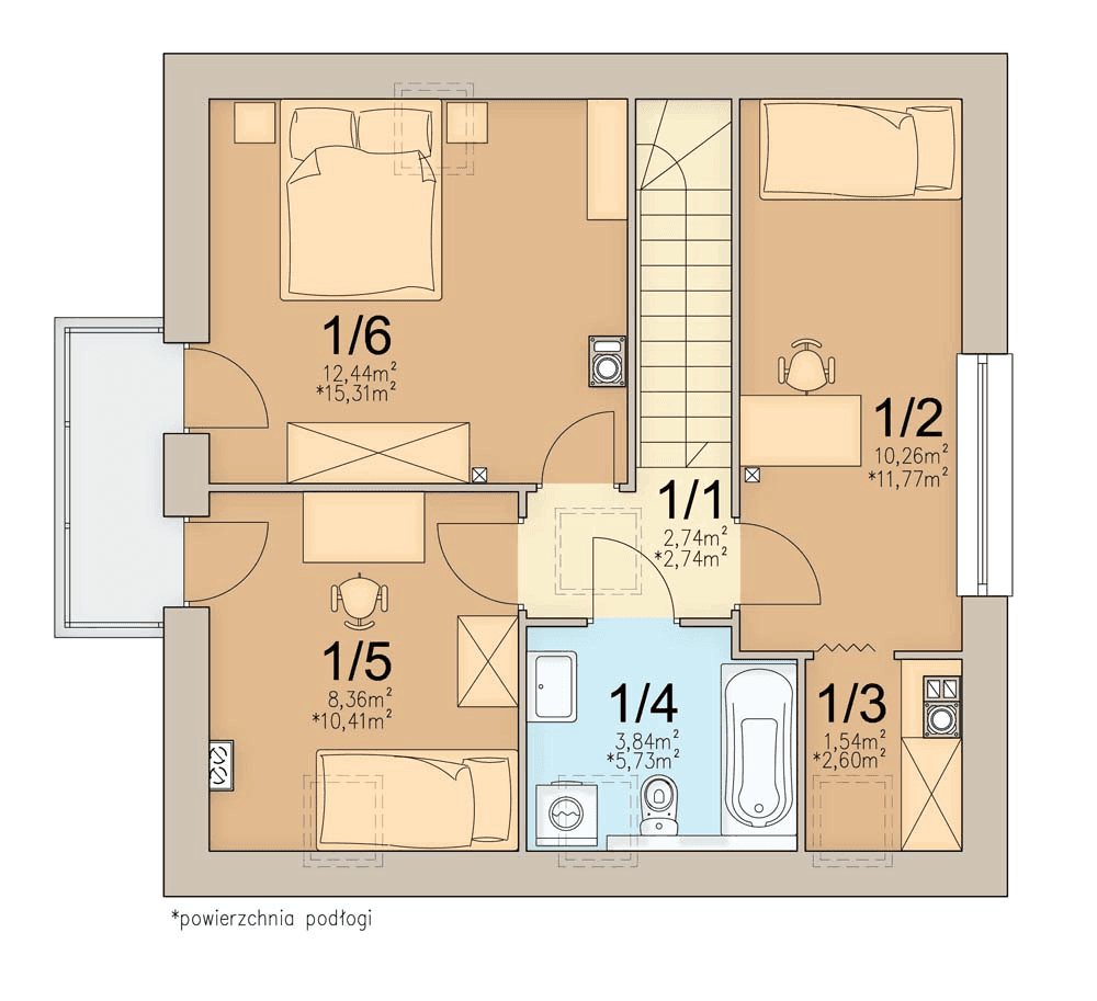 Rzut poddasza domu jednorodzinnego Monte 4