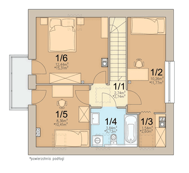 Rzut poddasza domu jednorodzinnego Monte 4