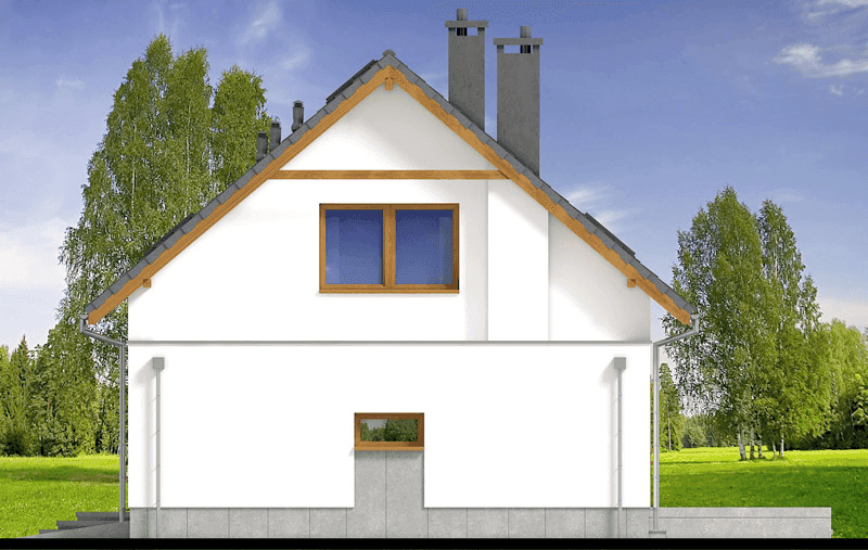 Elewacja prawa domu jednorodzinnego Monte 5