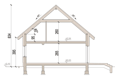 Przekrój domu jednorodzinnego Monte 5