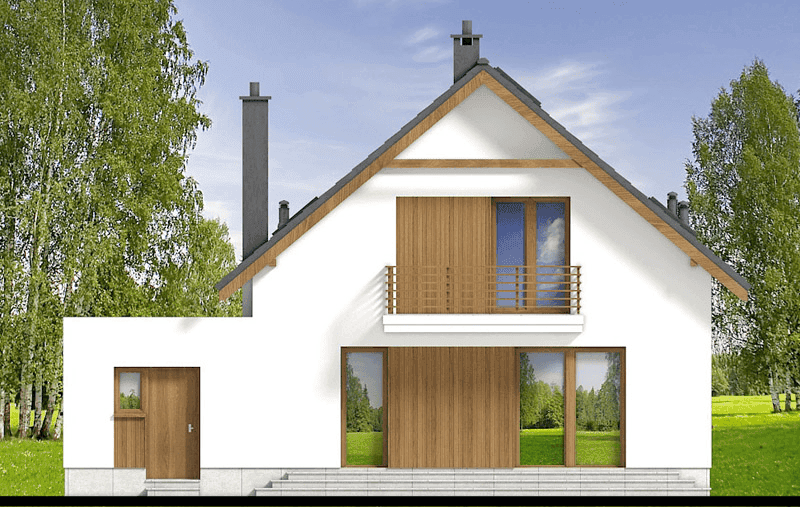 Elewacja tylna domu jednorodzinnego Monte 6