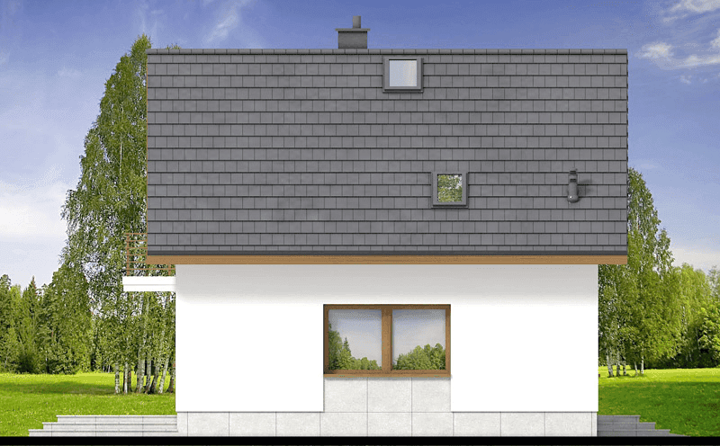 Elewacja prawa domu jednorodzinnego Monte 6