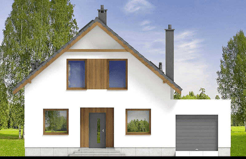 Elewacja lewa domu jednorodzinnego Monte 6