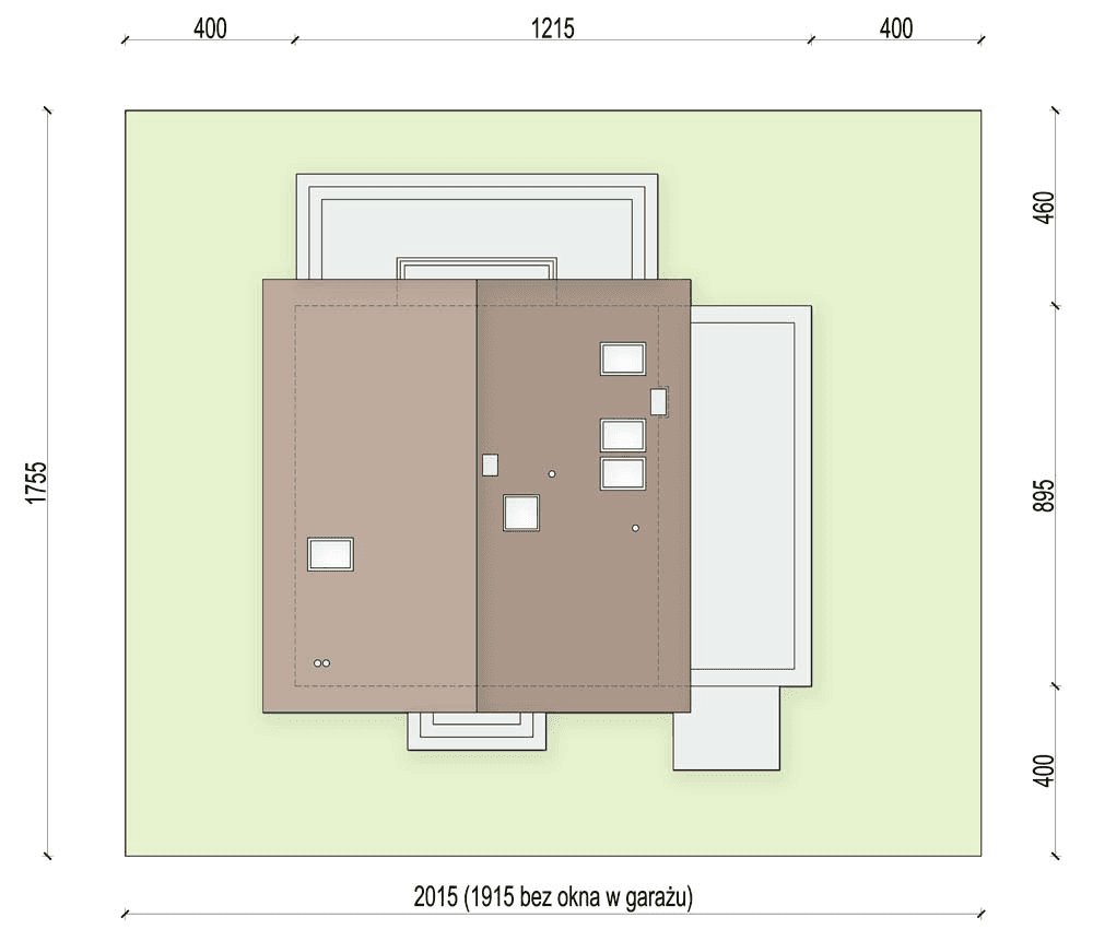 Rzut usytuowania domu jednorodzinnego Monte 6 na działce