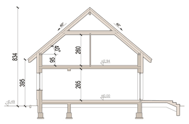 Przekrój domu jednorodzinnego Monte modern