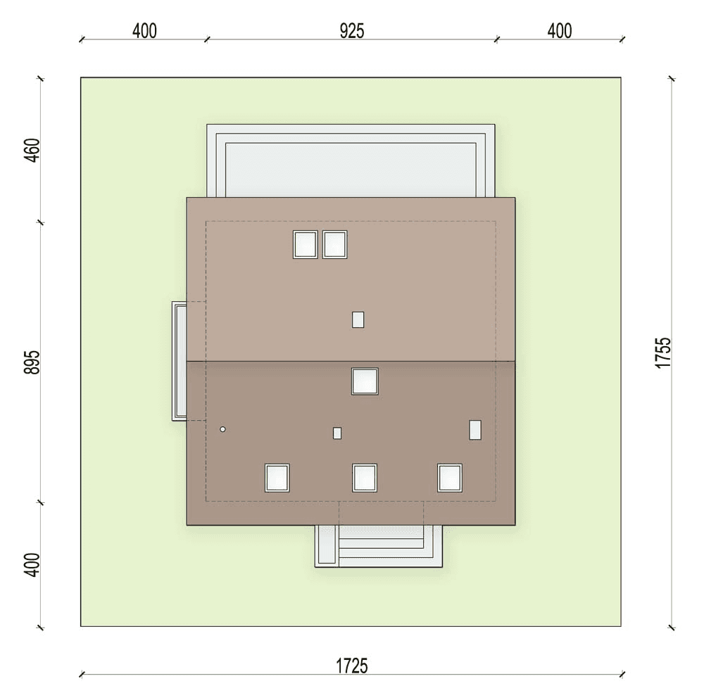 Rzut usytuowania domu jednorodzinnego Monte modern na działce