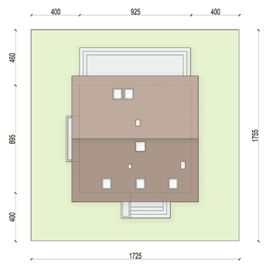 Rzut usytuowania domu jednorodzinnego Monte modern na działce