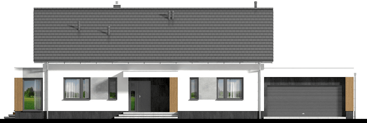 Elewacja frontowa domu jednorodzinnego Papaja