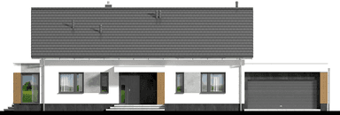 Elewacja lewa domu jednorodzinnego Papaja