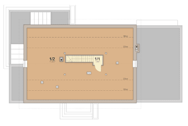 Rzut poddasza domu jednorodzinnego Papaja