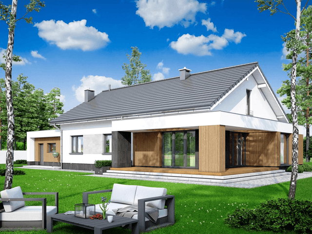 Wizualizacja domu jednorodzinnego Papaja