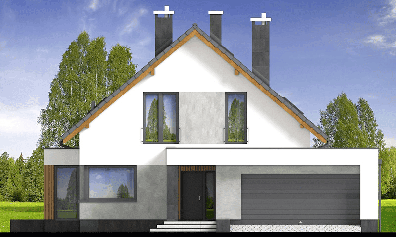 elewacja frontowa domu jednorodzinnego Perfetto