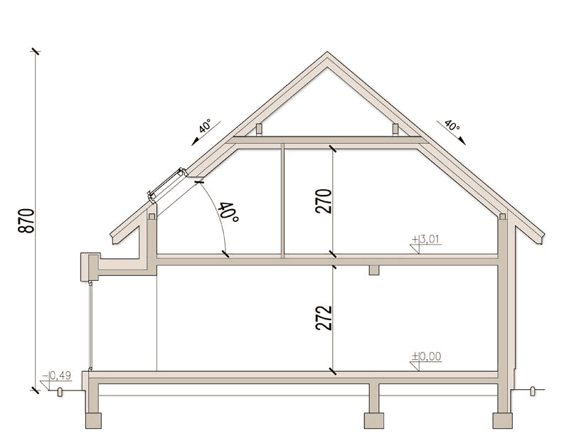 przekrój domu jednorodzinnego Perfetto