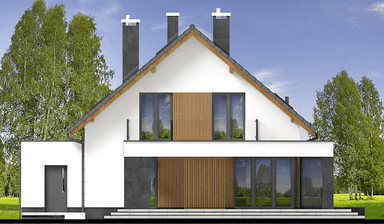 elewacja prawa domu jednorodzinnego Perfetto