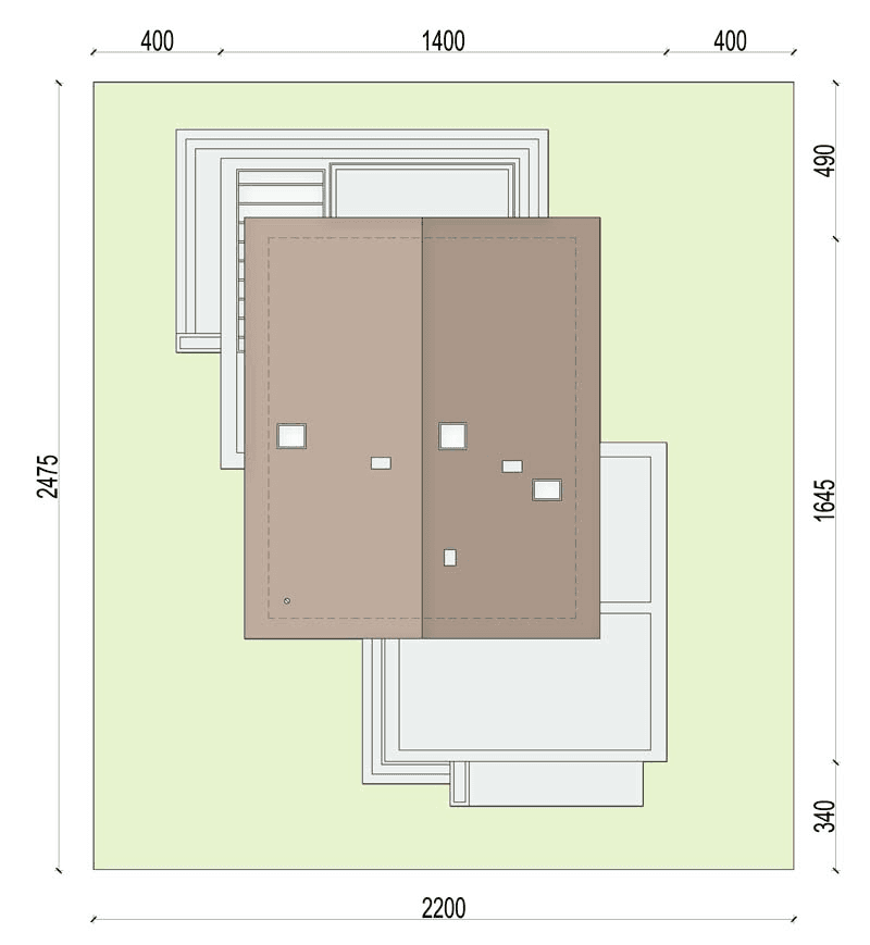 rzut usytuowania domu jednorodzinnego Perfetto na działce