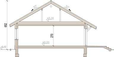 przekrój domu jednorodzinnego Pesto