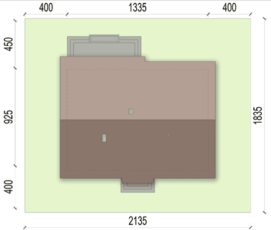 rzut usytuowania domu jednorodzinnego Pesto