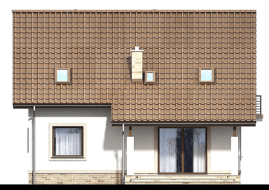 Elewacja tylna domu jednorodzinnego Pinia