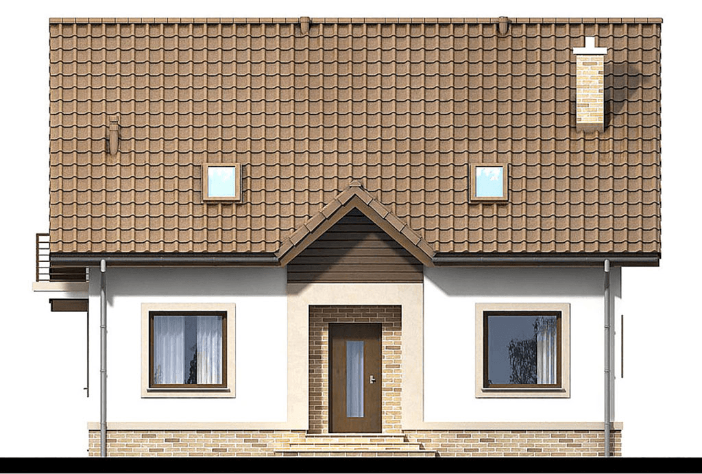 Elewacja frontowa domu jednorodzinnego Pinia