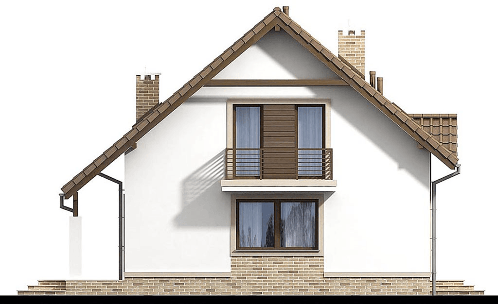 Elewacja lewa domu jednorodzinnego Pinia