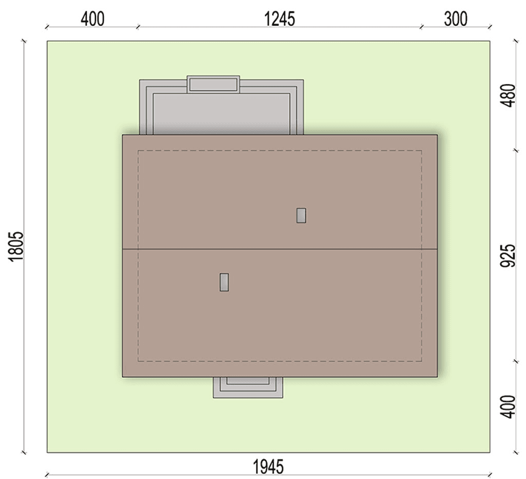 rzut usytuowania domu jednorodzinnego Pistacja 2