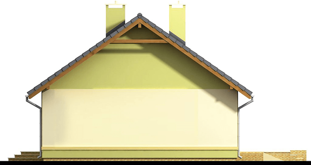 Elewacja prawa domu jednorodzinnego Pistacja