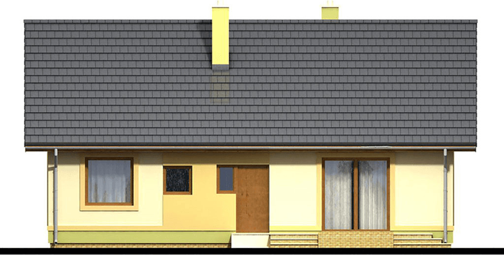 Elewacja tylna domu jednorodzinnego Pistacja