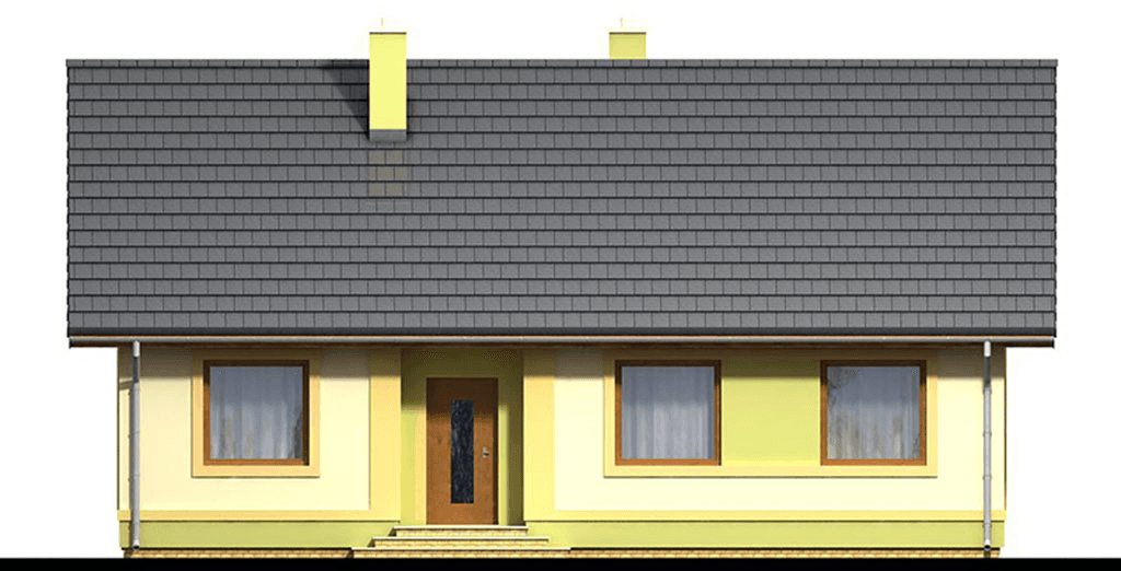 Elewacja frontowa domu jednorodzinnego Pistacja