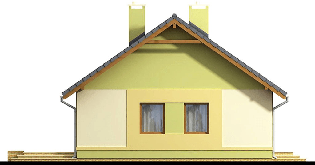 Elewacja lewa domu jednorodzinnego Pistacja