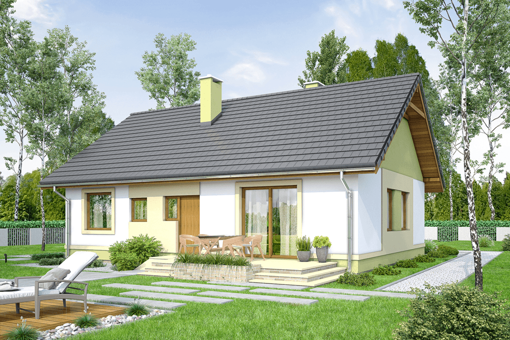 Wizualizacja domu jednorodzinnego Pistacja