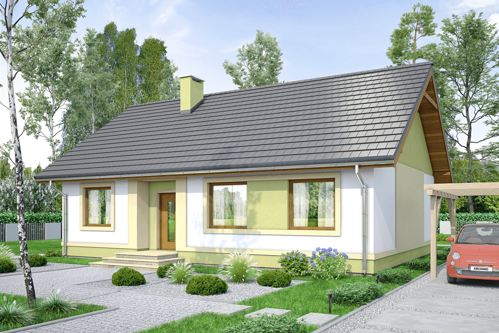 Wizualizacja domu jednorodzinnego Pistacja