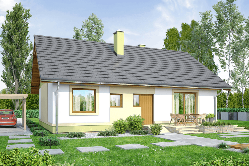 Wizualizacja domu jednorodzinnego Pistacja