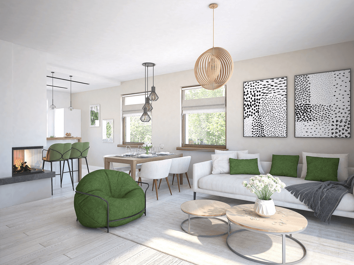 Wizualizacja domu jednorodzinnego Pistacja