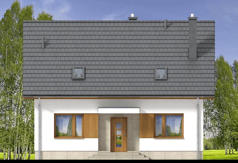 elewacja frontowa domu jednorodzinnego Rodzimek