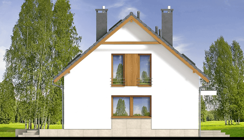 elewacja prawa domu jednorodzinnego Rodzimek