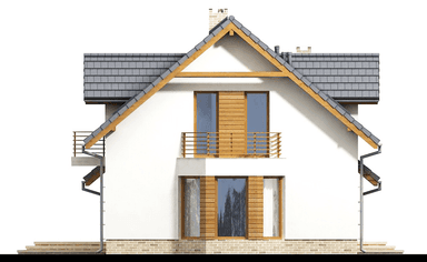 Elewacja lewa domu jednorodzinnego Roibos