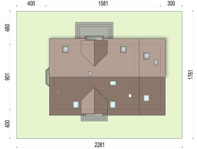 Rzut usytuowania domu jednorodzinnego Roibos na działce