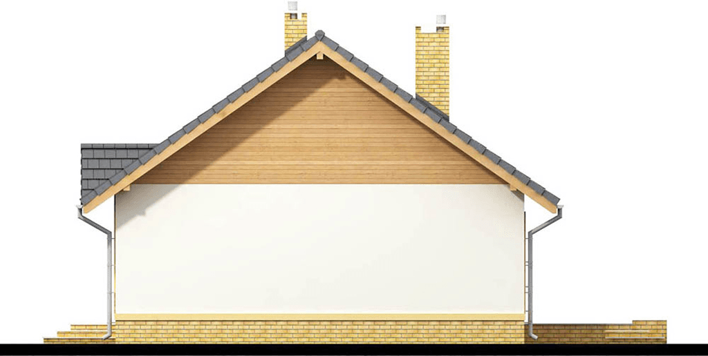 Elewacja prawa domu jednorodzinnego Sezam 2