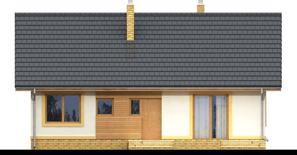 Elewacja prawa domu jednorodzinnego Sezam